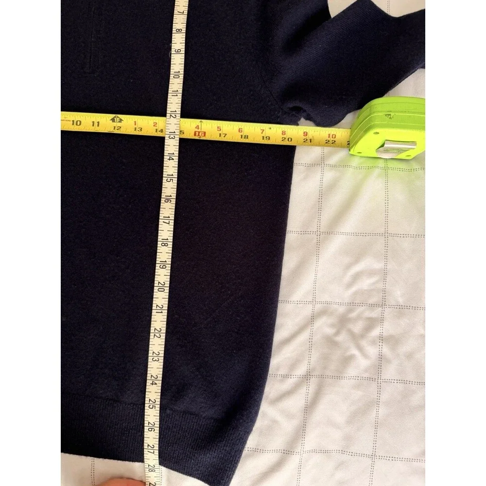 Polo Ralph Lauren Men’s M 100% Wool Quarter Zip Pullover Navy Warm Work Layer